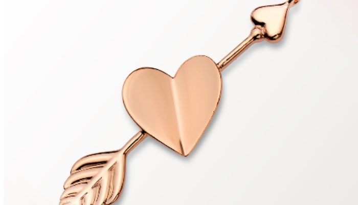 Heart and Arrow Gold Necklace Design