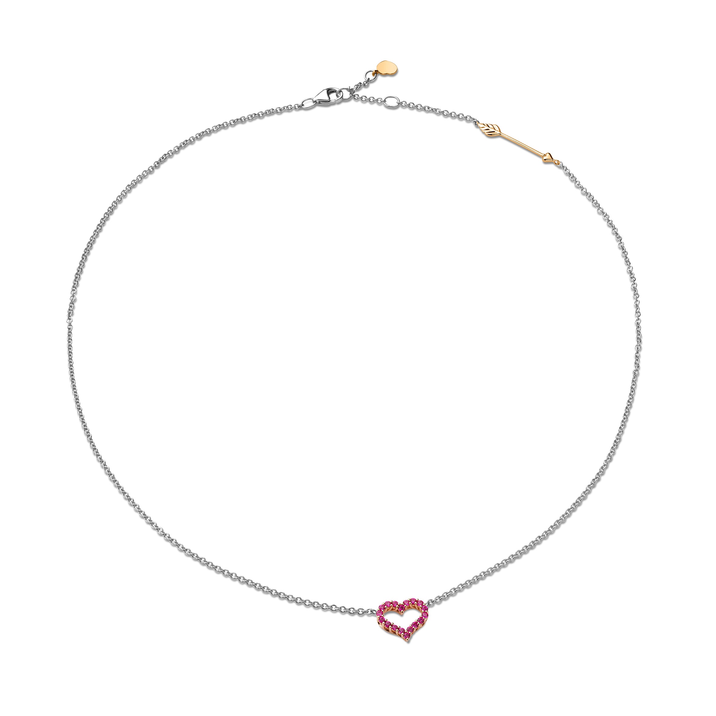 Hiam Gafla Mini Ruby Necklace, Arrow Motif