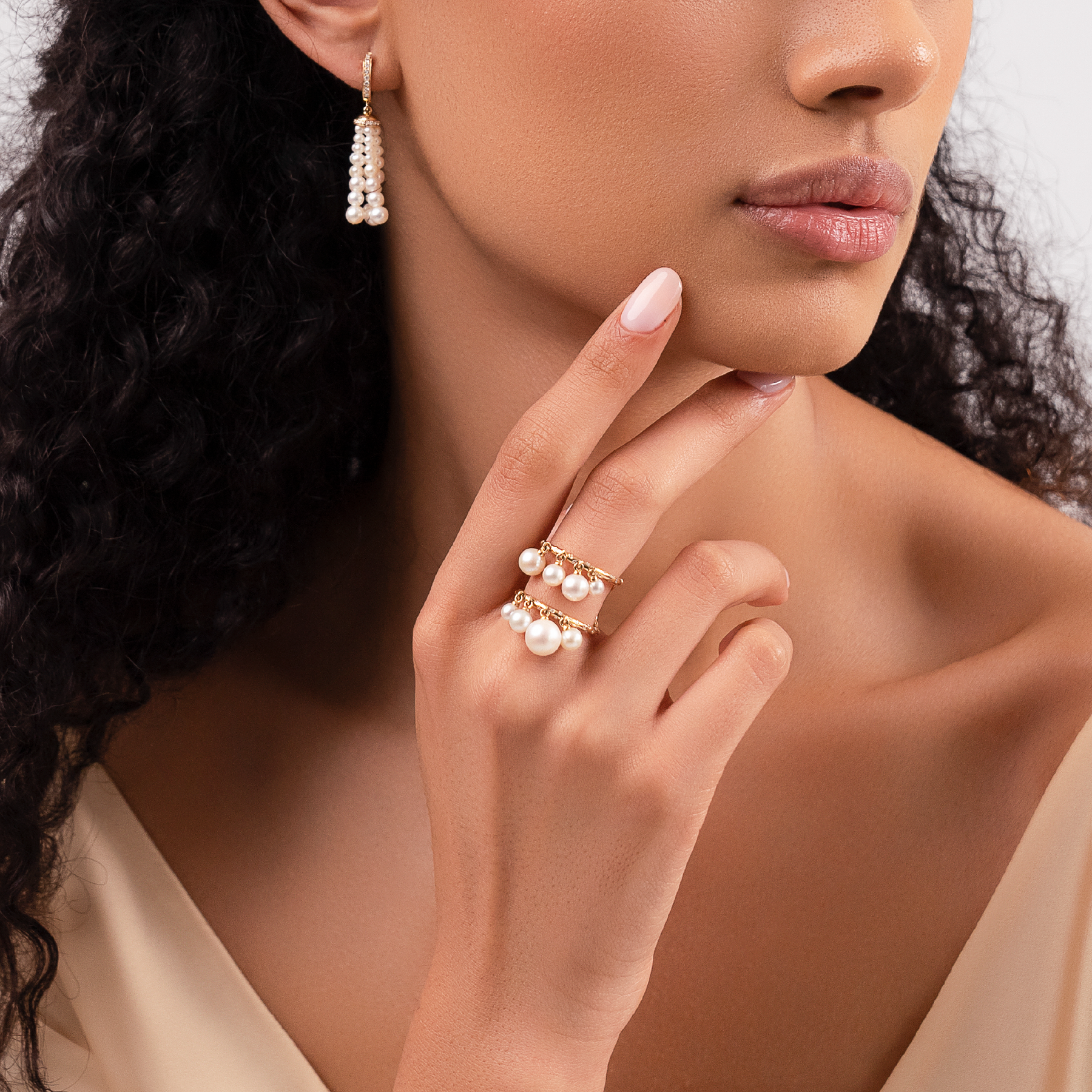 Pearl Rings Bahrain Bahar Gafla Ring, 8 Pearls - Gafla Jewellery